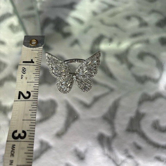 Silver butterfly adjustable ring - Picture 2 of 4